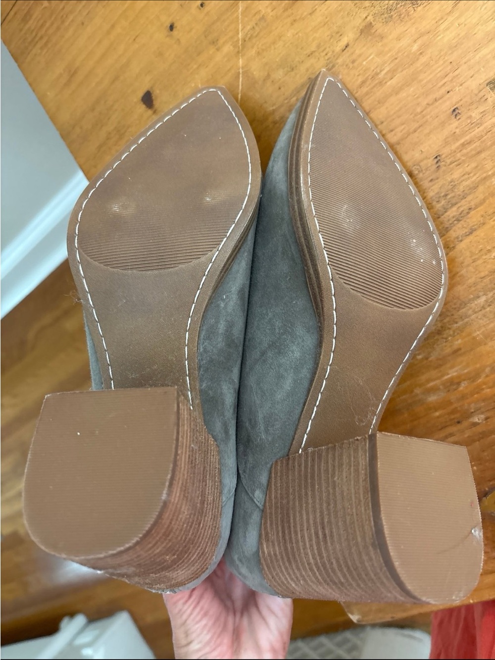 Steve Madden Gray Suede V-Cut Ankle Booties - Picture 2 of 4
